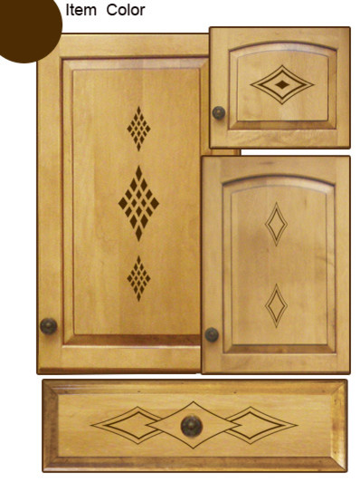 Kitchen Cabinet Accents - Diamond Theme, Chocolate
