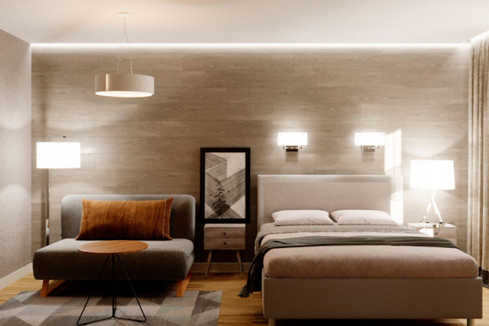 Дизайн-проект спальни-гостиной