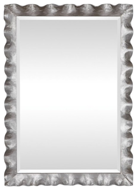 Bowery Hill Contemporary Vanity Mirror in Silver Leaf - Transitional ...