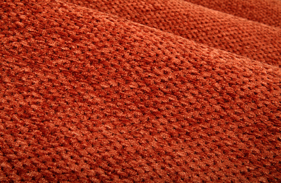 Plushy Chenille Upholstery Fabric in Rust