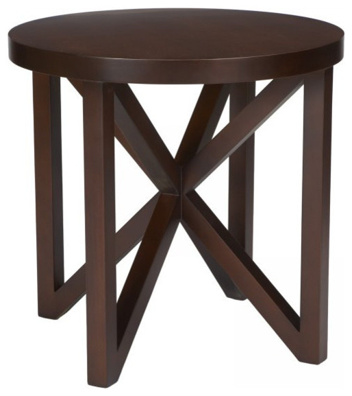 Allan Copley Designs Snowmass Round End Table Espresso Transitional Side Tables And By Beyond S Houzz Allan Copley Designs Snowmass Round End, Round Espresso End Table