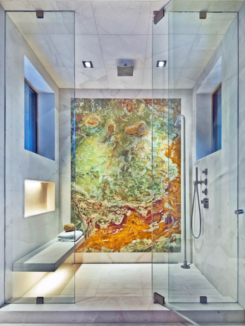 Artistic Showers: Dive into Bathrooms with Onyx Bathroom Art Ideas