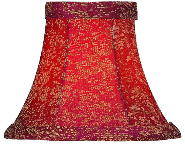 Red Jacquard Clip-On Candelabra Bell Shade 3"