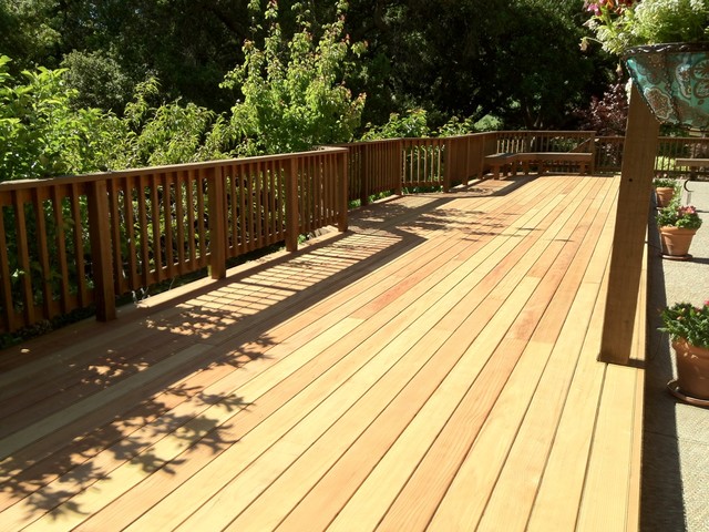 Redwood Deck Project craftsman-terrace