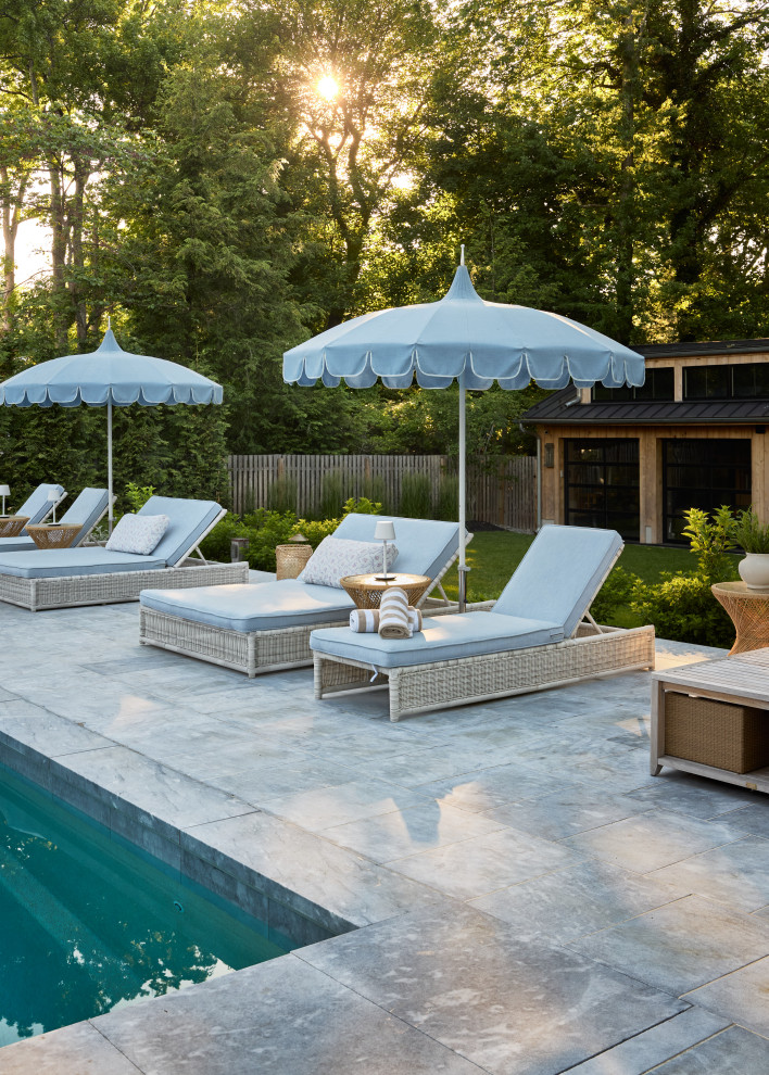Inspiration for a coastal patio remodel in New York