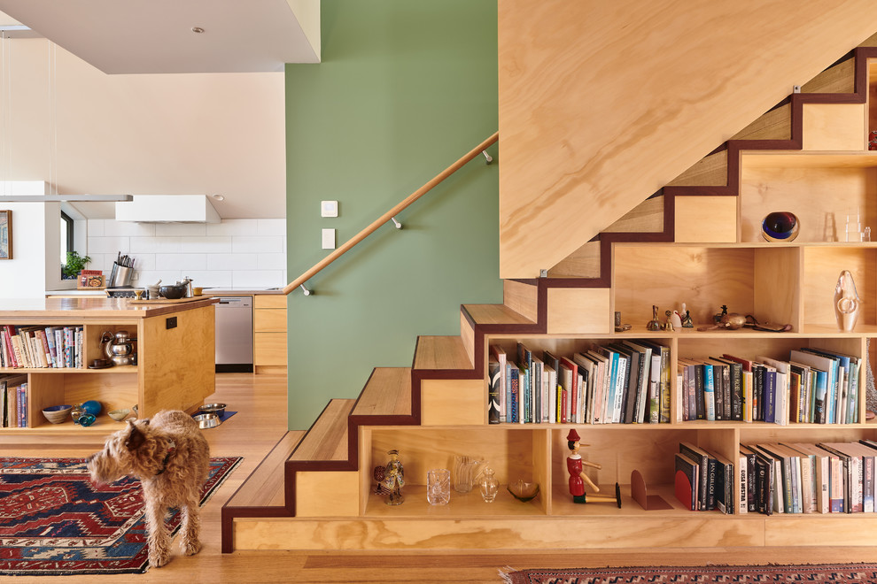 Inspiration for a midcentury staircase in Auckland.