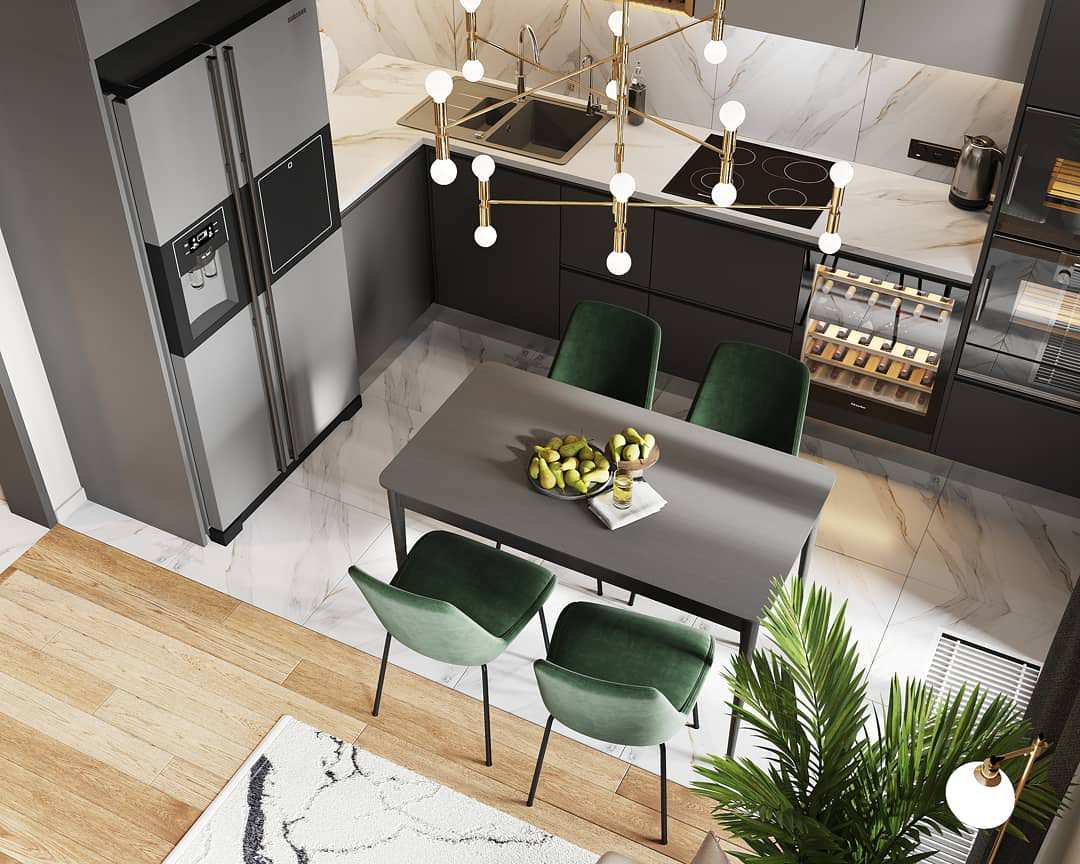 Проект кухни - гостиной 19м2