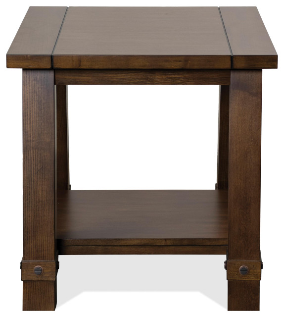 Riverside Furniture Windridge Angled Leg Side Table Transitional