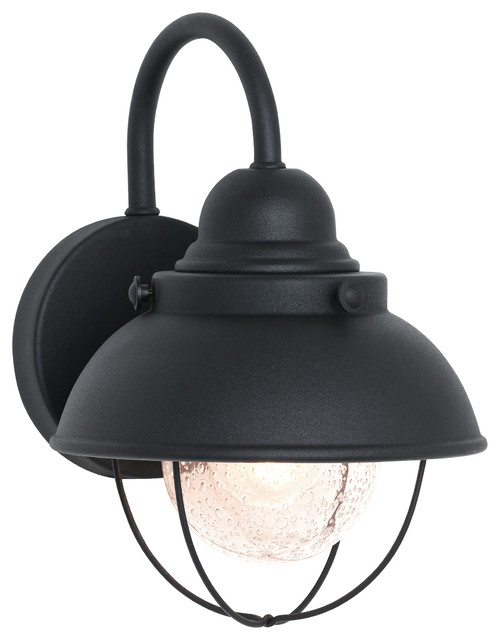 Sea Gull Lighting 1-Light Outdoor Lantern, Black