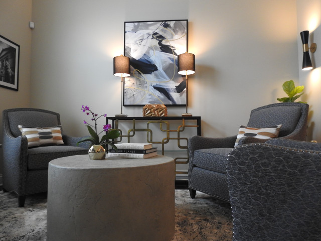 Inviting Transitionally Designed Home nyklassisk-dagligstue