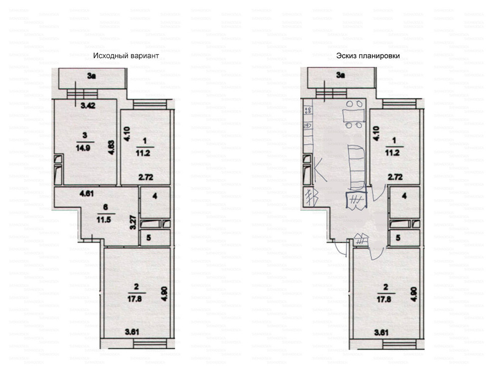 Идеи перепланировки для двухкомнатных квартир