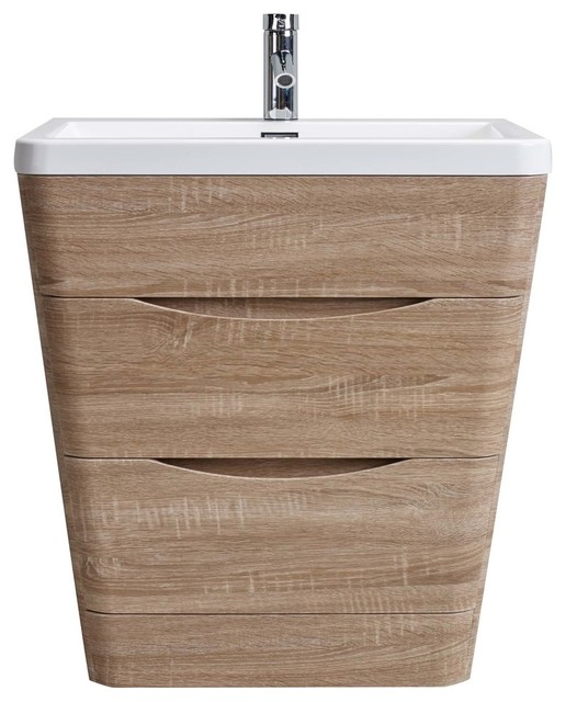 Eviva Victoria 32" White Oak Modern Bathroom Sink Faucet Bowl Vessel Vanity Set - Transitional ...