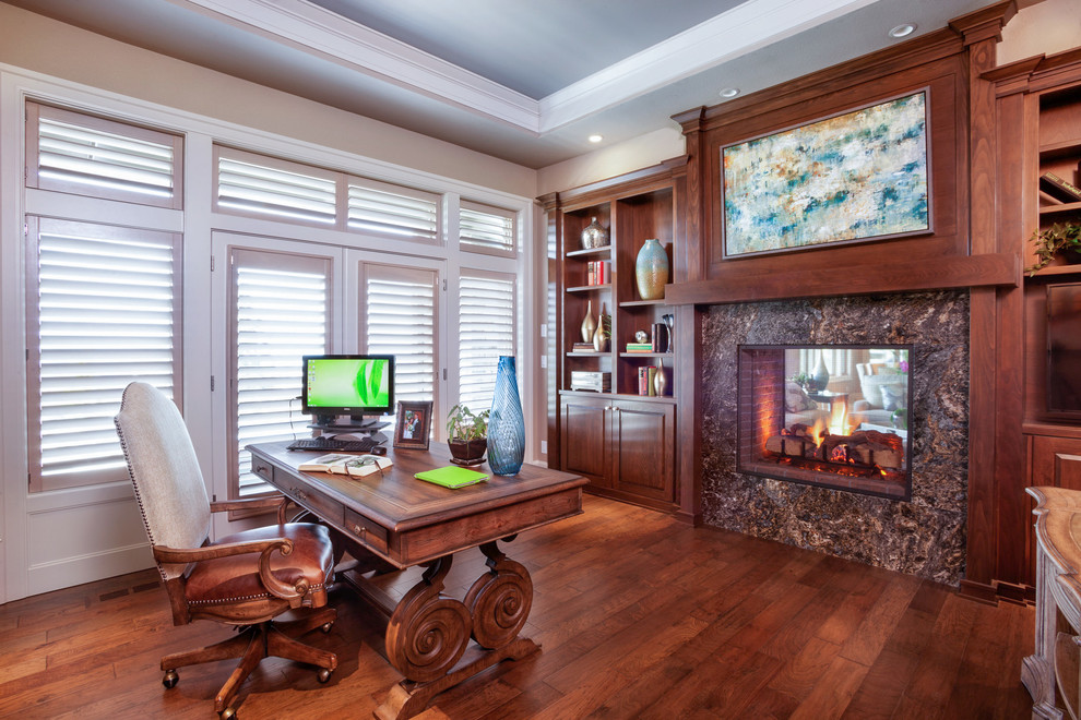 Inspiration for a transitional home office remodel in Portland