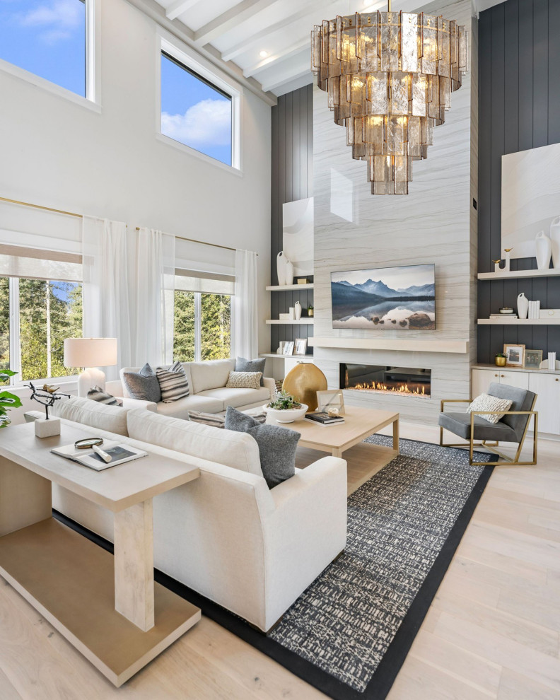 Inspiration for a contemporary living room remodel in Other