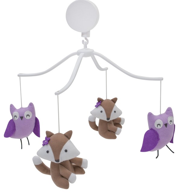 Bedtime Originals Lavender Woods Musical Baby Crib Mobile Brown