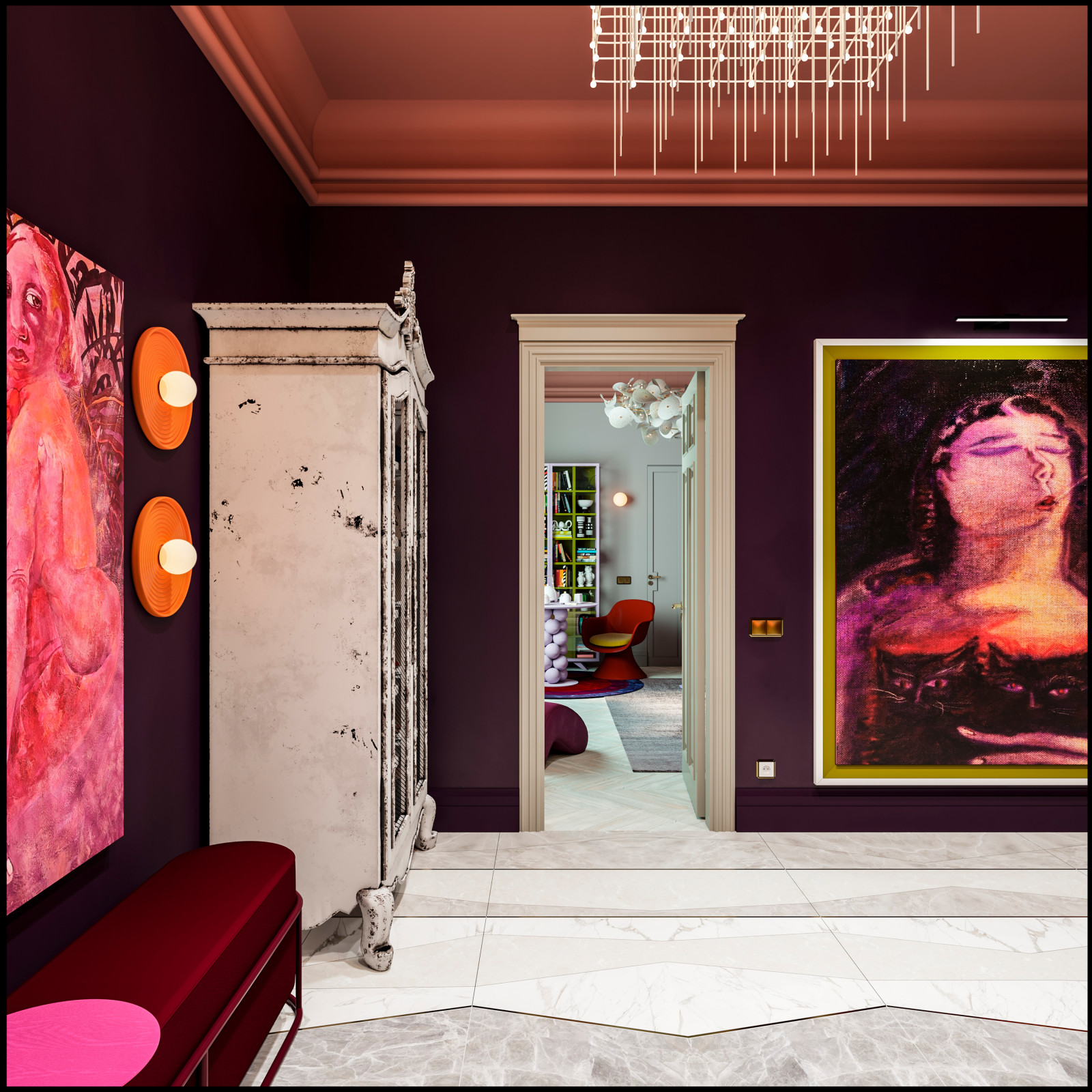 Дизайн не для всех в 3-хкомнатной сталинке 120 м2 на Малой Ордынке