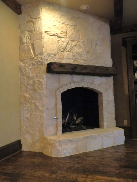 Austin Stone Fireplace - Traditional - Family Room ...