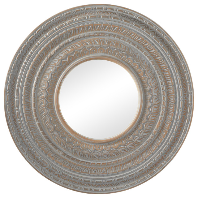 French Country Gray Wood Wall Mirror 562681 French Country Wall Mirrors by Brimfield & May