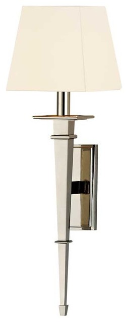 Hudson Valley Stanford I-1 Light Wall Sconce in Polished Nickel