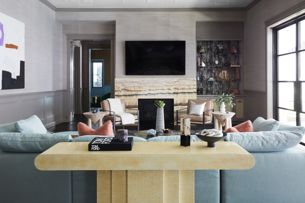 Bel Air Contemporary - Living room - transitional living room idea in Los Angeles