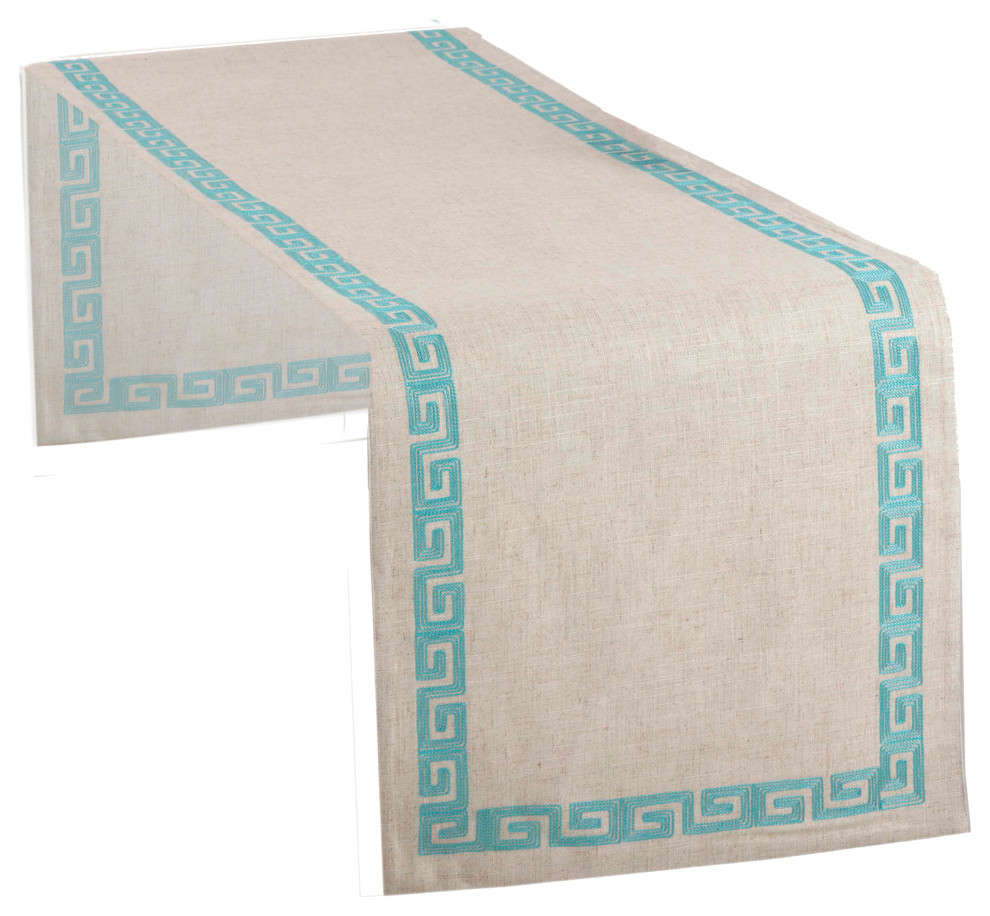 Calypso Stitched Greek Key Table Runner Contemporary Table Runners