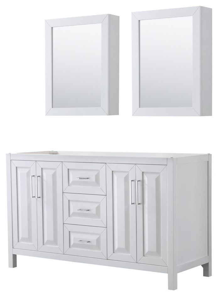 Daria 60" Double Vanity with Medicine Cabinets ...