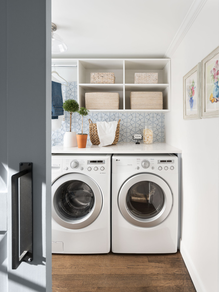Inspiration for a beach style laundry room in Boston.