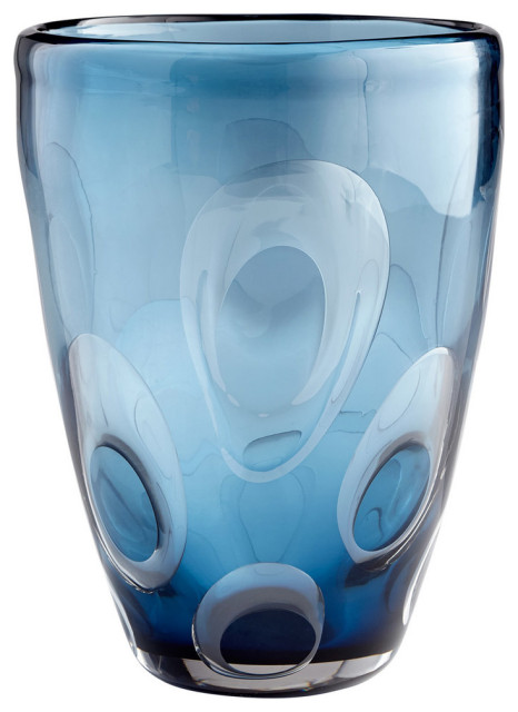 Cyan Large Royale Vase, Blue