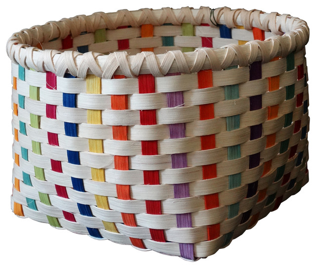 Medium Hand Woven Basket Contemporary Baskets by Color Basket Studio