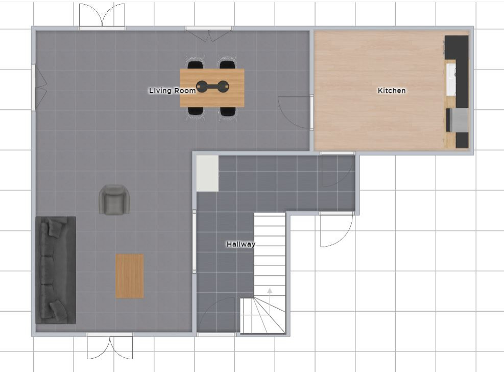 L shaped living room / kitchen - design advices