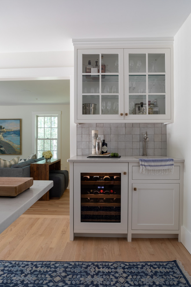 Transitional home bar photo in Portland Maine