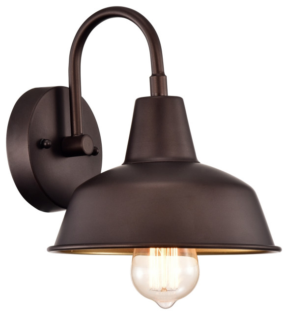 Ironclad Industrial 1 Light Oil Rubbed Bronze Indoor Wall Sconce 9 Wide Farmhouse Outdoor