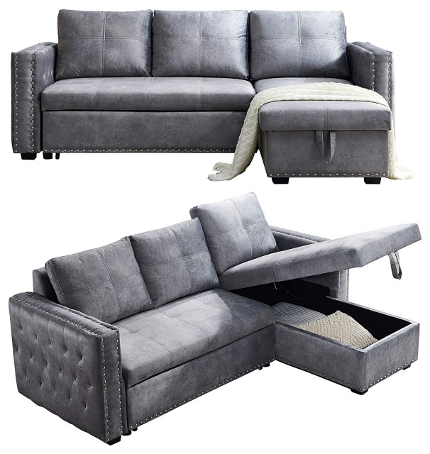 Sectional Sofa with Pull Out Bed Transitional Sofas by Imtinanz