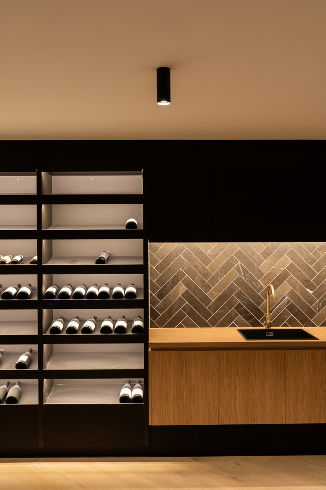This is an example of a modern wine cellar in Adelaide.