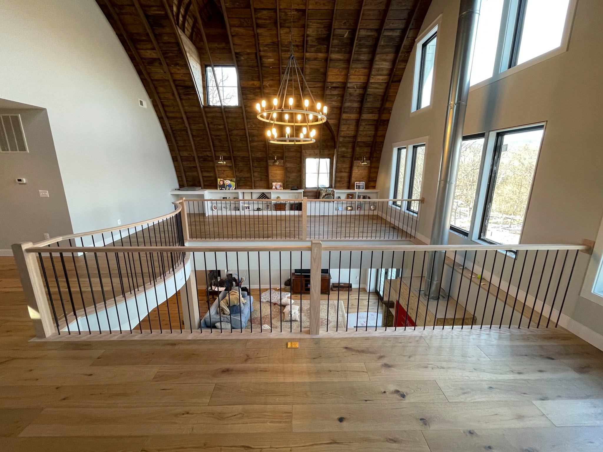 102_Straight-Freestanding Stairs/Landing in Barn Style Home, Leesburg VA 20175