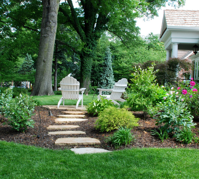 Patio &amp; Stepping Stones - Traditional - Landscape - Kansas 