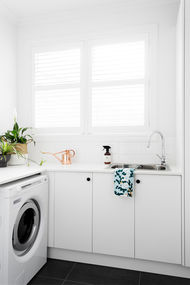 Design ideas for a modern laundry room in Other.