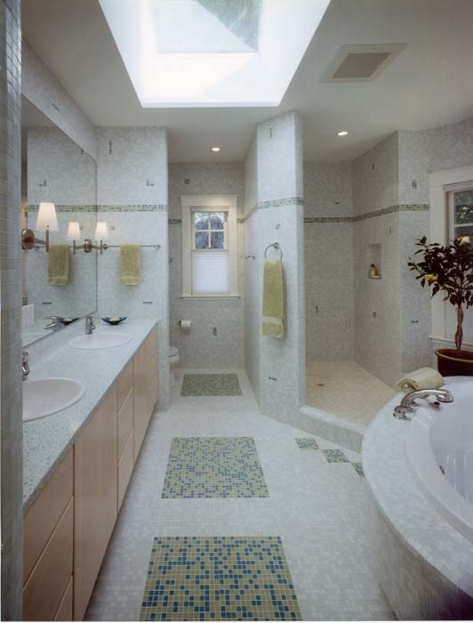 Photo of a contemporary bathroom in Boston.