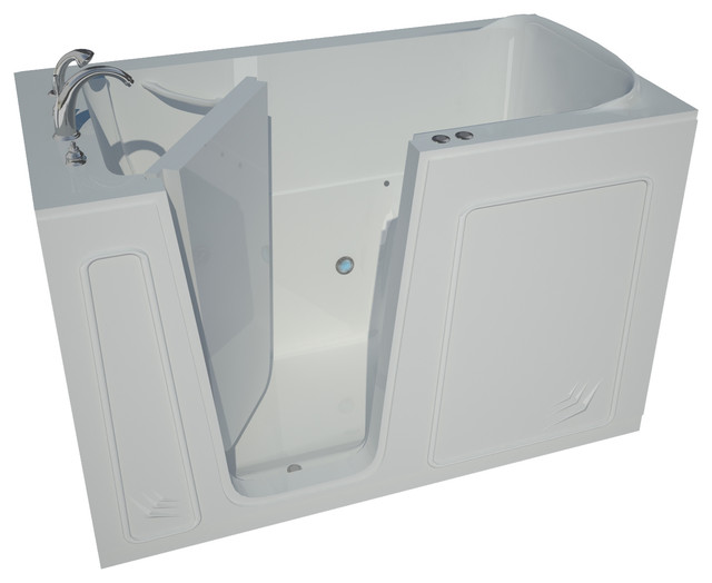 32 x 60 White Walkin Bathtub with Whirlpool Jetted & Air Therapy Jets