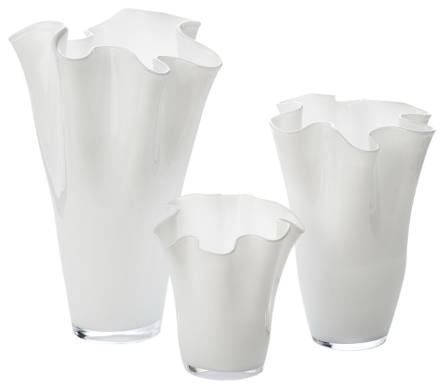 White Ruffle Vase, Small