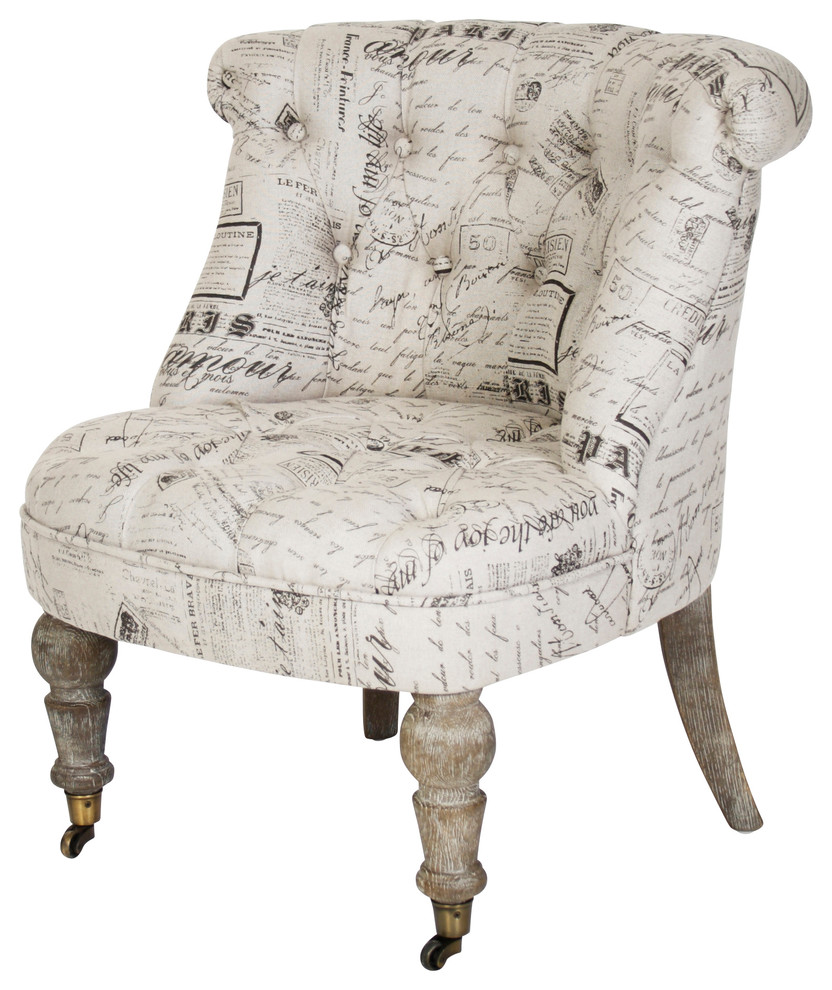 Amelie Slipper Chair - Natural/Print