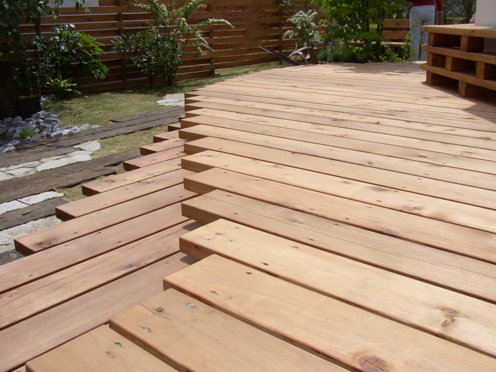 Inspiration for a mid-sized country courtyard deck in Other with no cover.