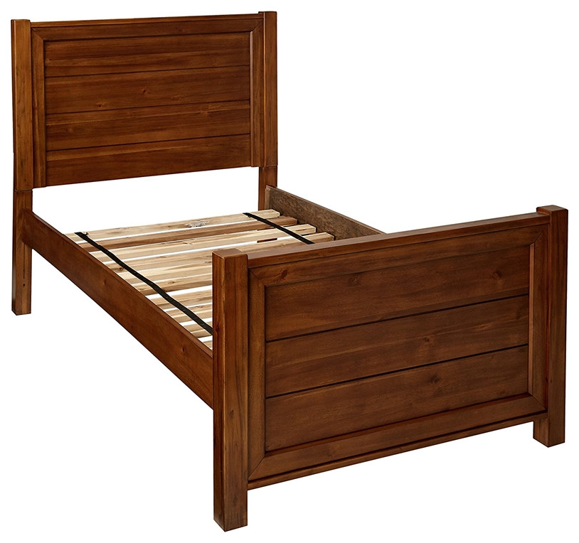 My Home Furnishings Logan Engineered Hard Wood Full Panel Bed in Driftwood
