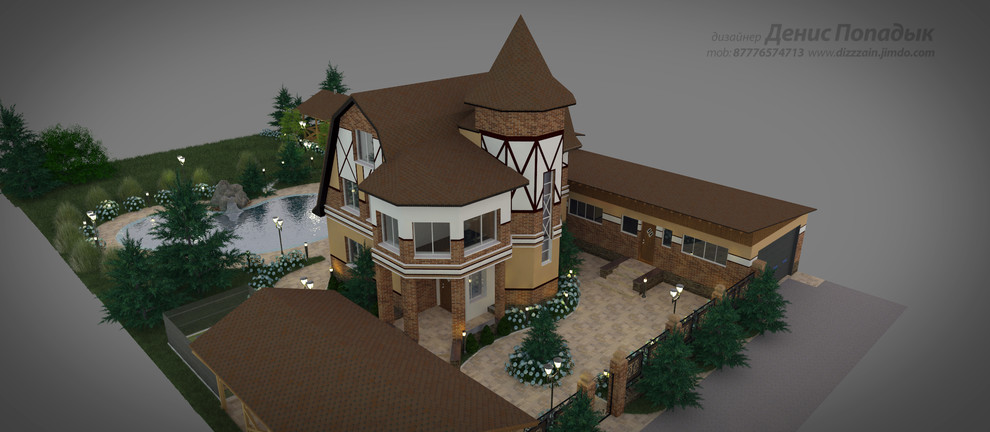 Проект экстерьера в стиле Фахверк