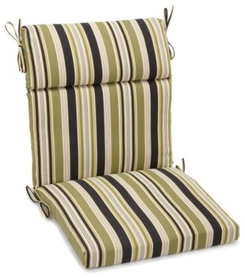 18"x38" Spun Polyester Outdoor Squared Seat/Back Chair Cushion, Eastbay Onyx