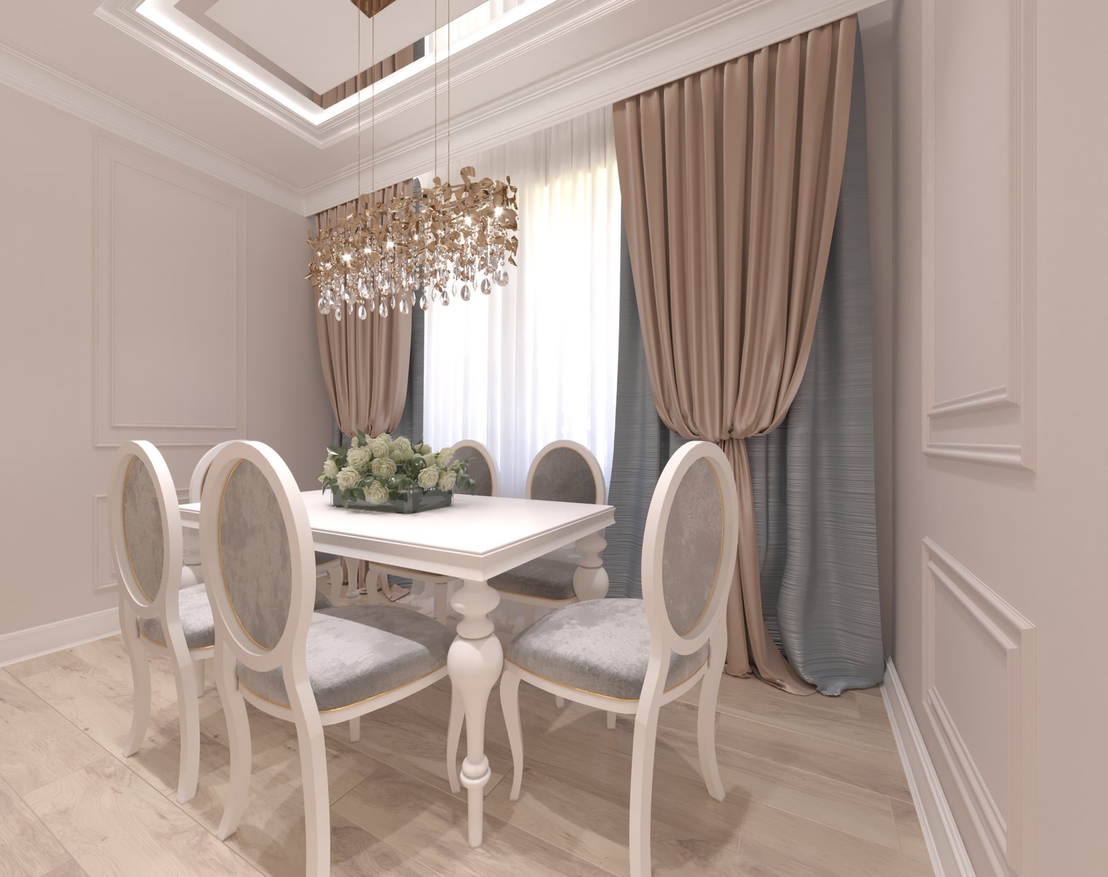 Дизайн-проект  интерьера трехкомнатной квартиры в стиле НЕОклассика