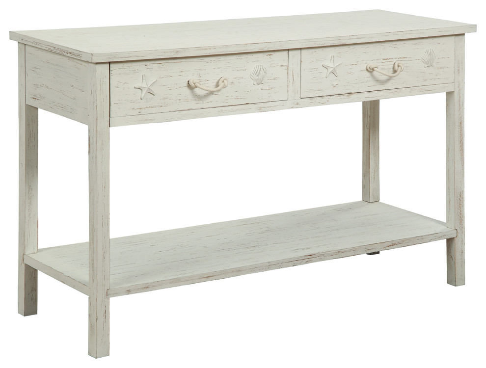 Sanibel Two Drawer Console Table Beach Style Console Tables by