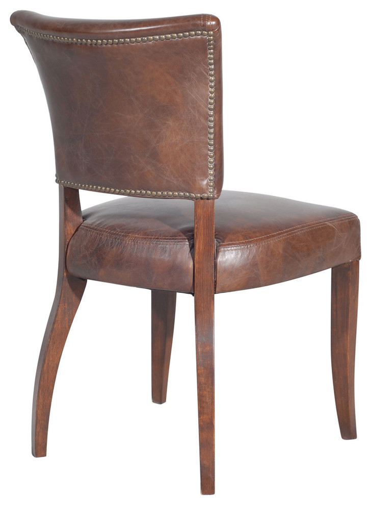 Mimi Dining Chairs, Biker Tan and Antique-Style Oak, Set of 2
