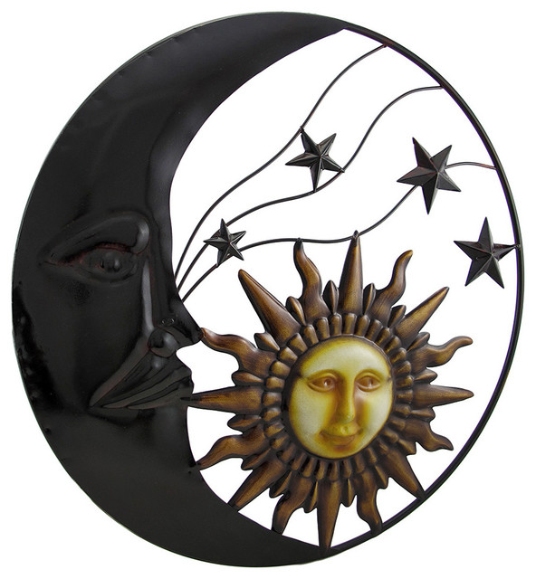 Celestial Metal Moon Sun And Stars Wall Art Hanging Traditional Celestial Metal Moon Sun And Stars Wall Art Hanging Traditional Novelty Signs By Zeckos