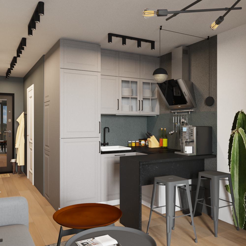 Студия в скандинавском стиле в ЖК "Я романтик"